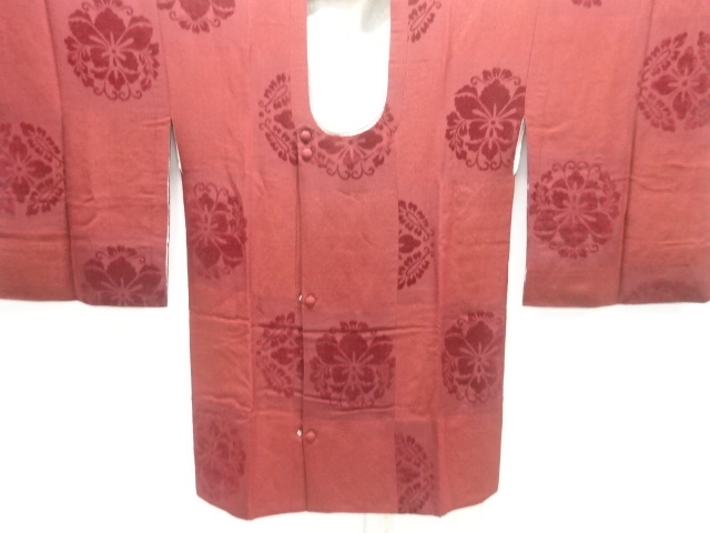 JAPANESE KIMONO / ANTIQUE TAISHO-ROMAN KIRI-VELVET CHECKED PINEAPPLE /